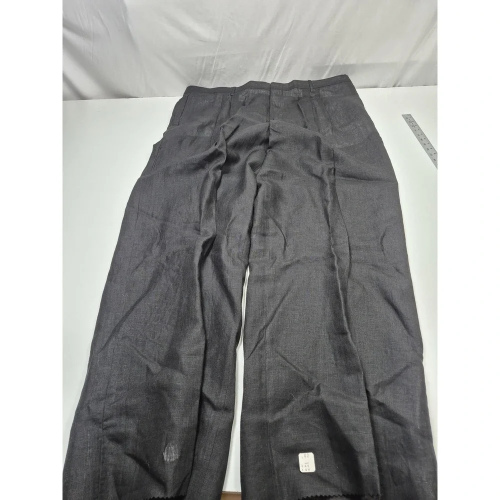 VTG Millenia Suit Men's 3XL Big Tall Black 100% Linen 48x36 USA Relaxed Fit